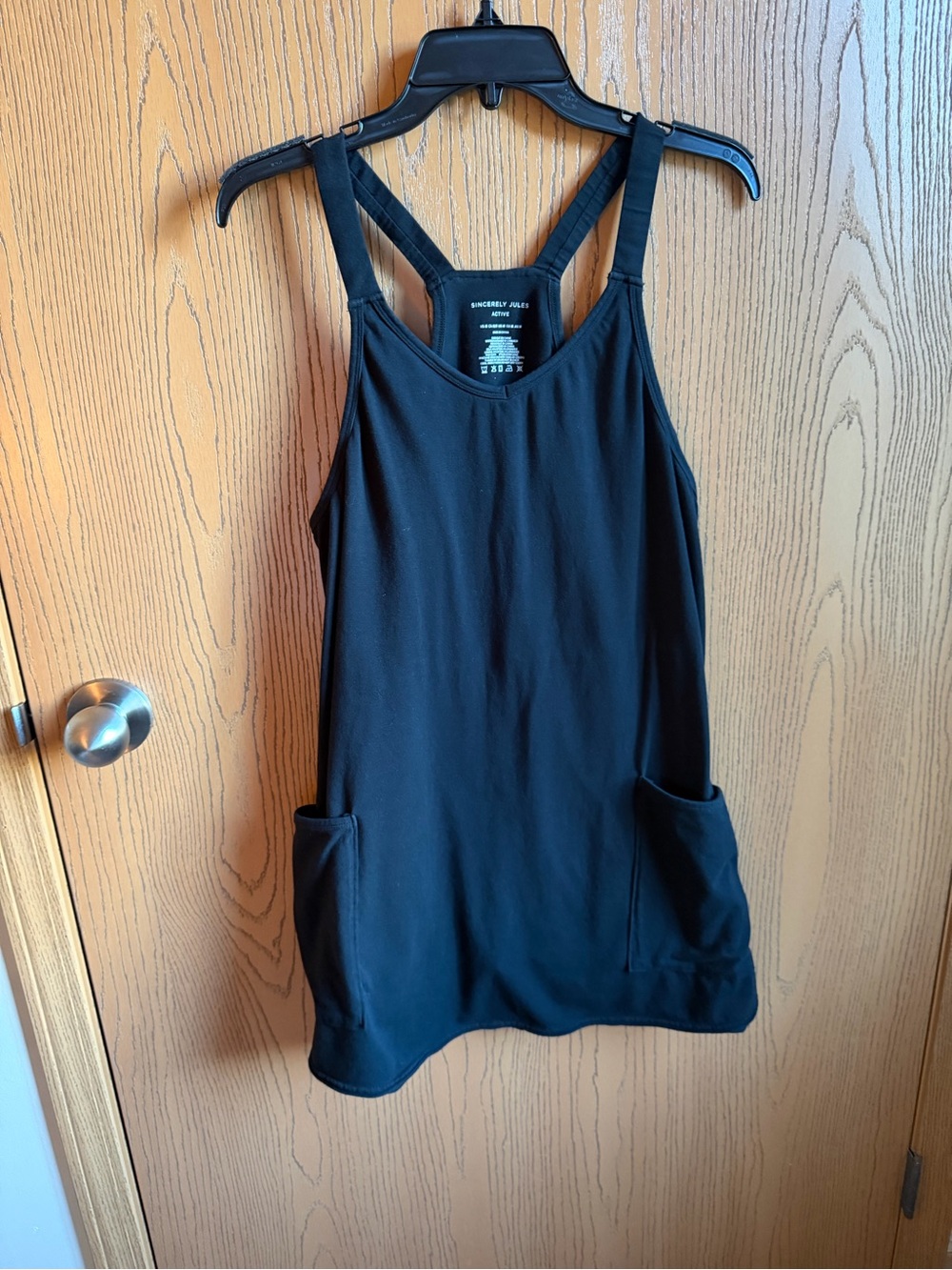 Black Women's Tank Dress with Pockets